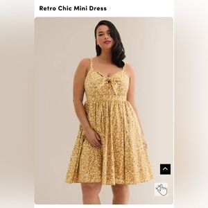 Torrid Retro Chic Floral Mustard Yellow Sundress 2x